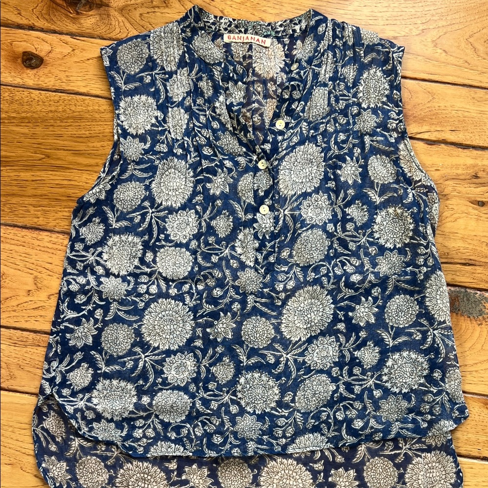 Banjanan Blue Floral Blouse